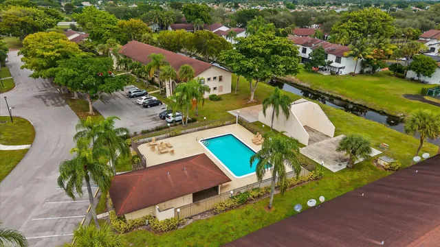 an aerial view of a house having outdoor space