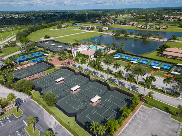 an aerial view of tennis court