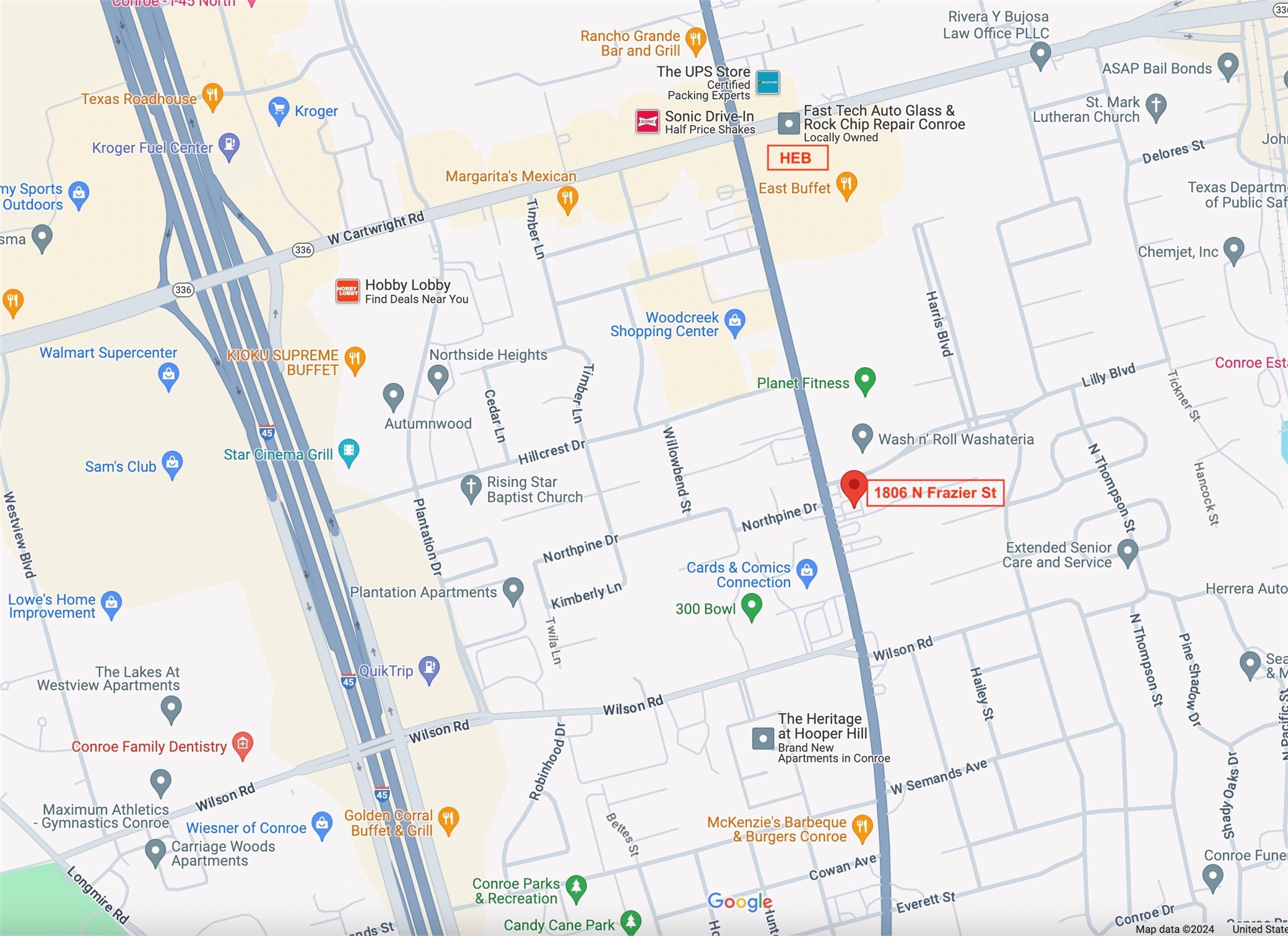 1806 North Frazier Street Conroe, TX 77301 - Photo 10 of 11 a close up of a white checkered floor