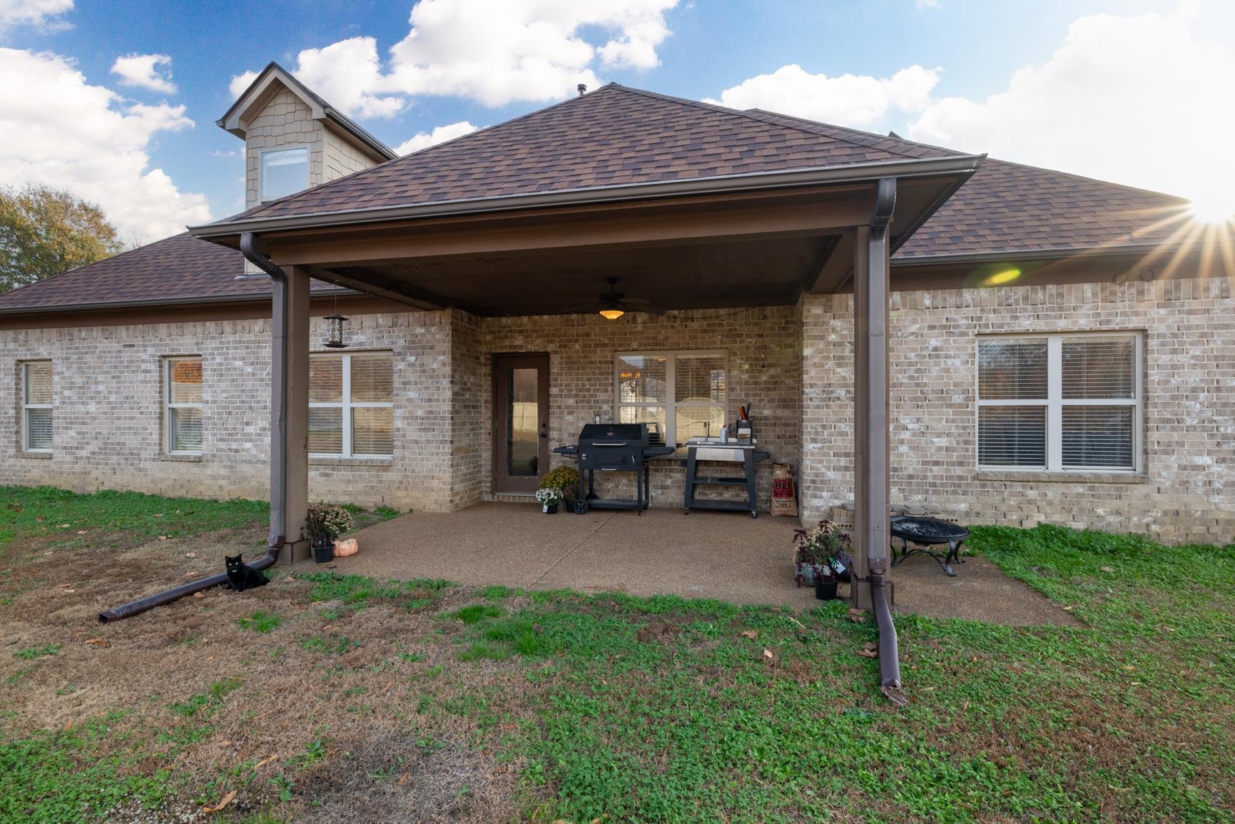54 Palmer Cove Atoka, TN 38004 - Photo 33 of 40 View of patio with a ceiling fan and grilling area