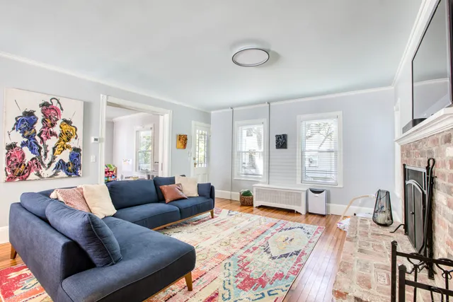 a living room with furniture and a couch