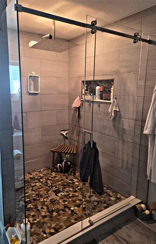 a bathroom with a shower