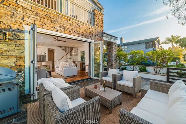 a view of outdoor space with seating