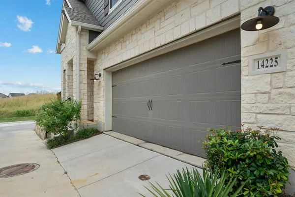 a potted plant sitting in front of a glass door