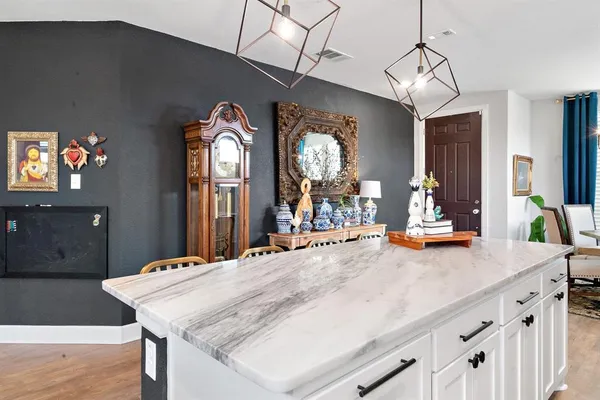 a view of a kitchen counter top space