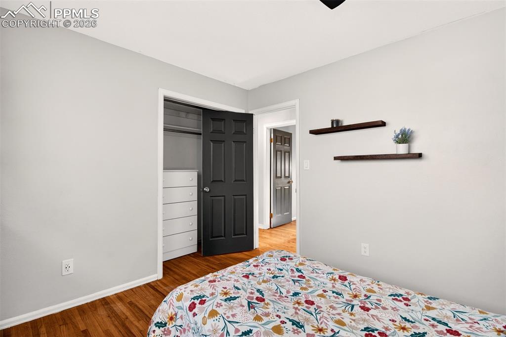 5226 Rocking R Drive Colorado Springs, CO 80915 - Photo 30 of 46 a bedroom with a bed and a closet