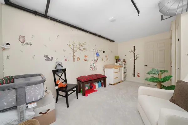 a room with a bed and a table