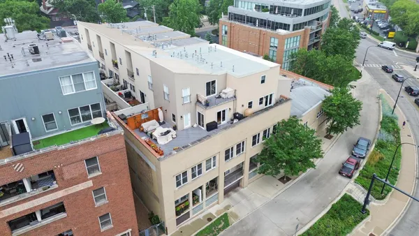 an aerial view of a building