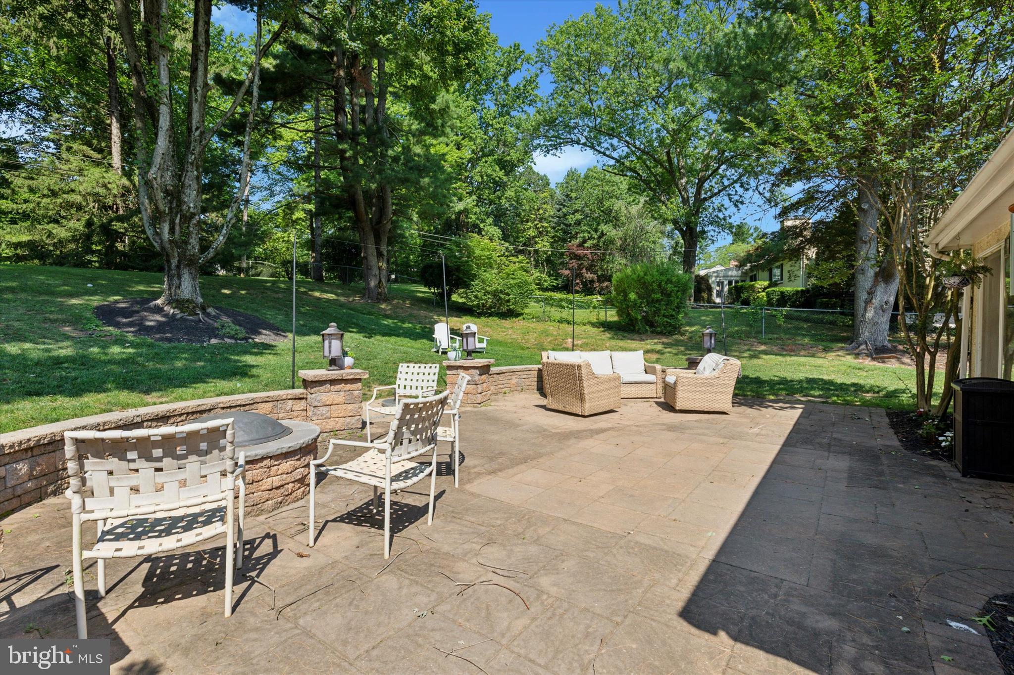 770 Robinhood Road Bryn Mawr, PA 19010 - Photo 28 of 39 Paver Patio with Built In Firepit