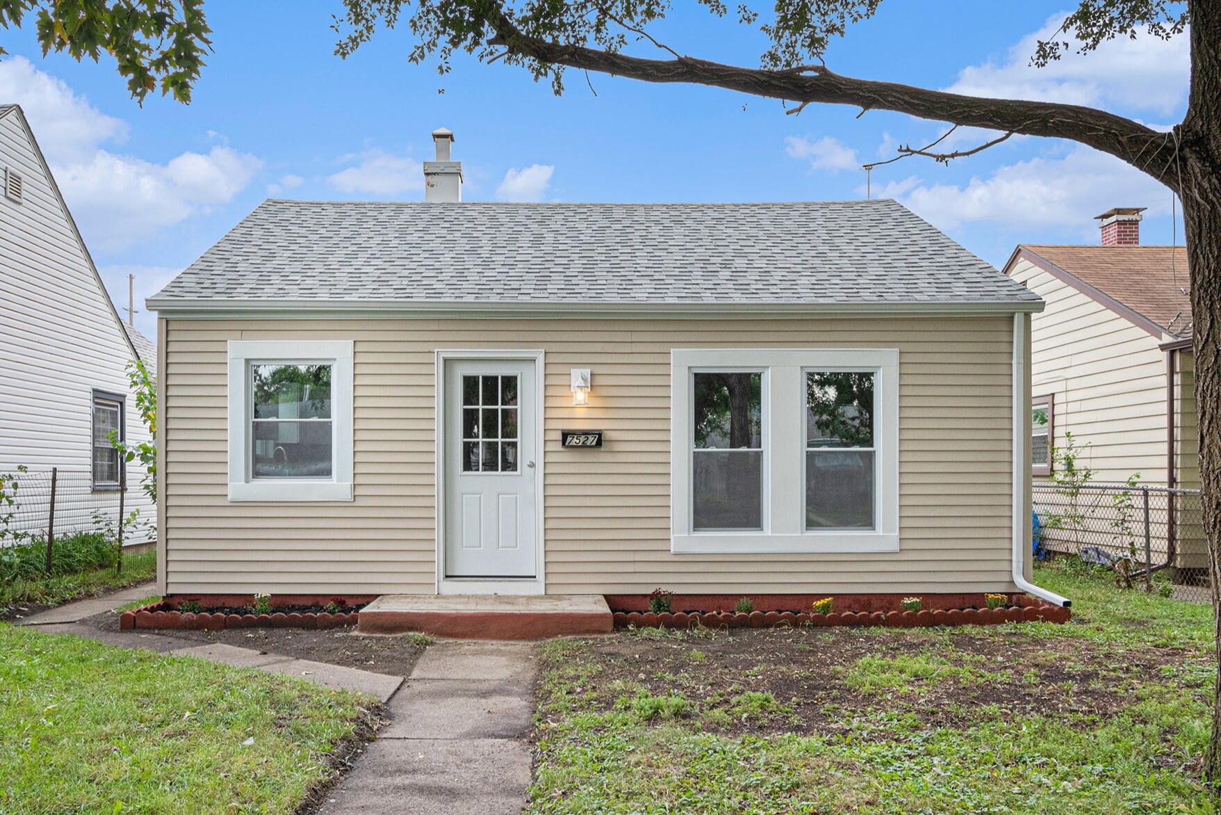 a front view of a house