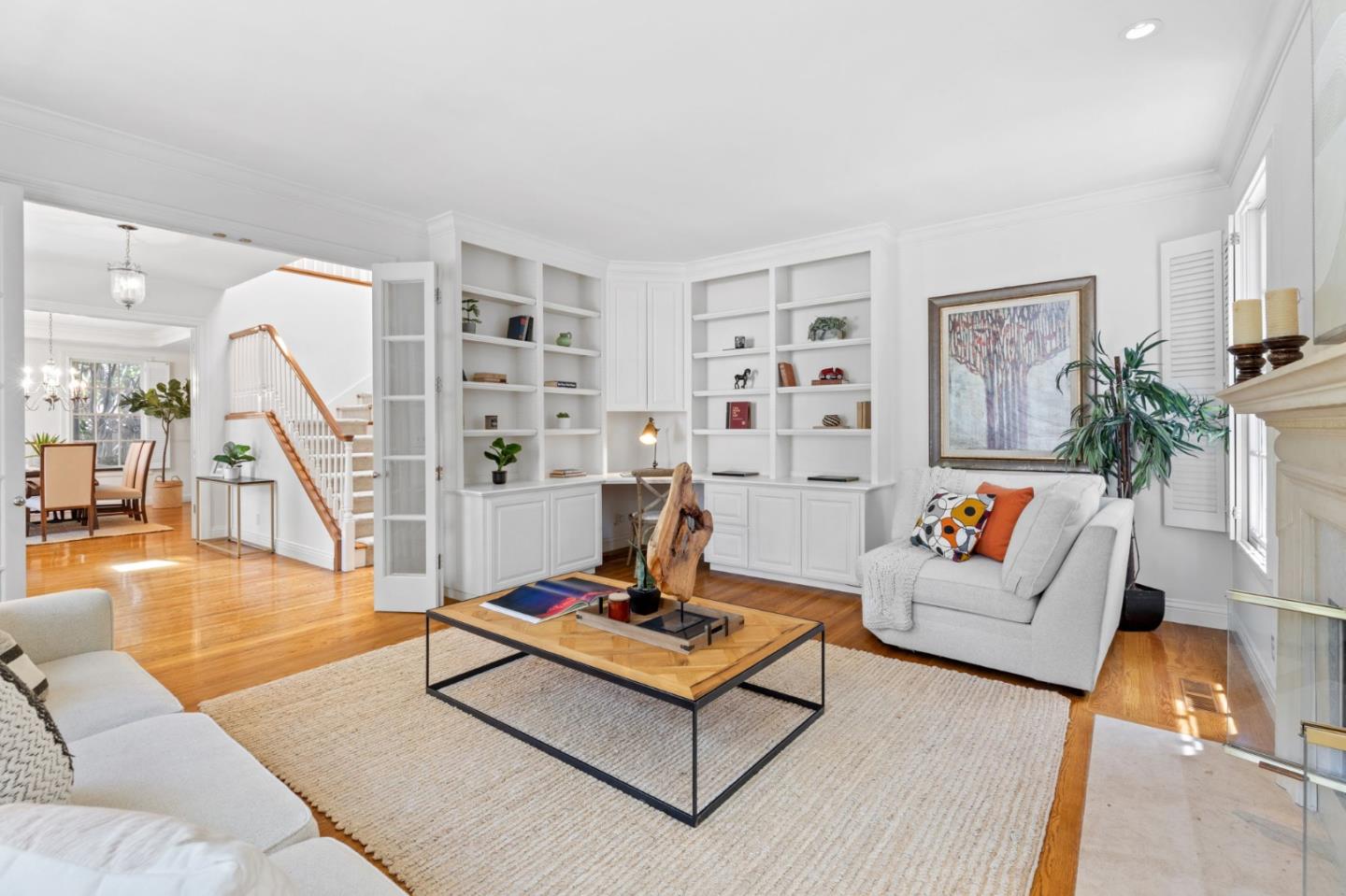 120 Gloria Circle Menlo Park, CA 94025 - Photo 12 of 83 a living room with furniture and wooden floor