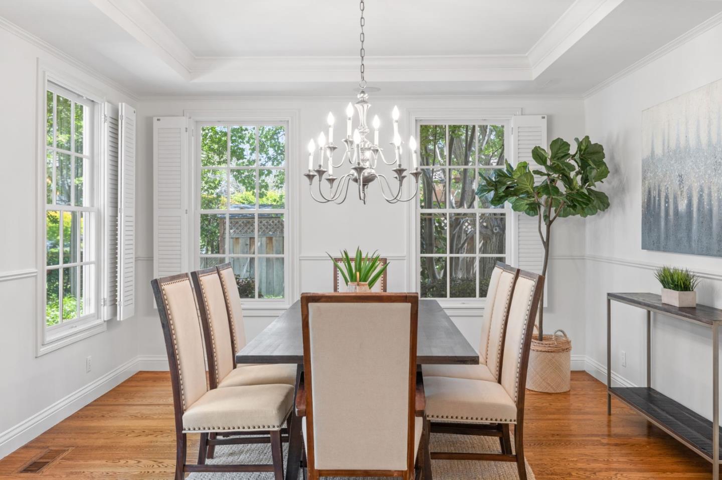 120 Gloria Circle Menlo Park, CA 94025 - Photo 14 of 83 a view of a dining room with furniture window and wooden floor