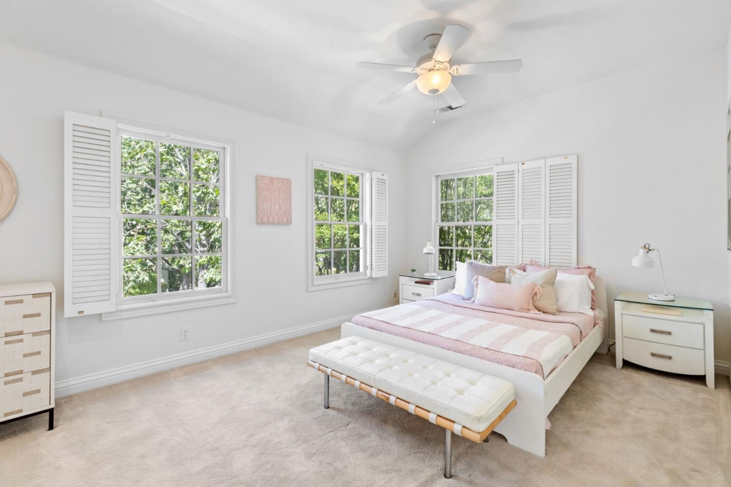 120 Gloria Circle Menlo Park, CA 94025 - Photo 46 of 83 a bedroom with a bed chandelier and a window