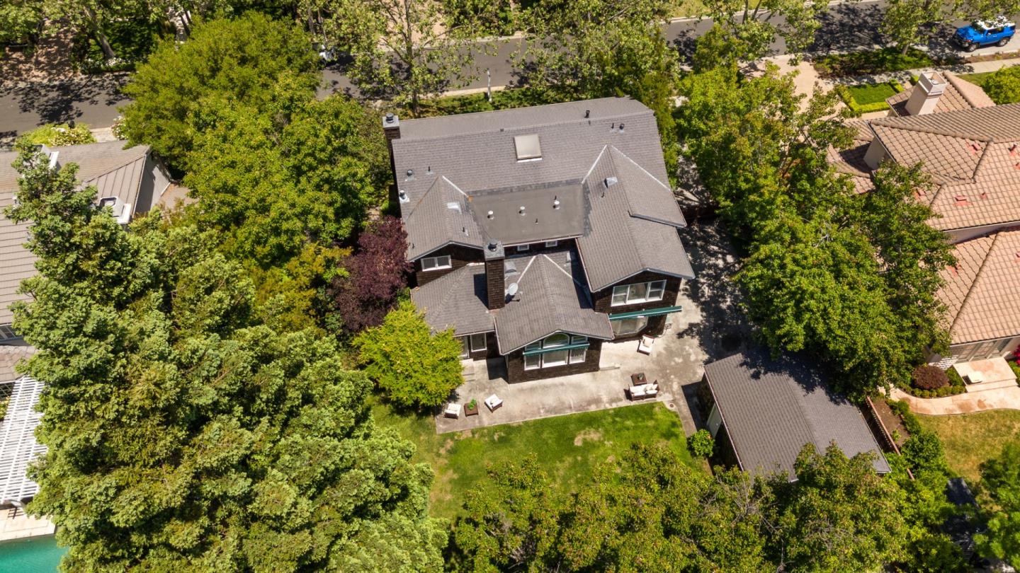 120 Gloria Circle Menlo Park, CA 94025 - Photo 69 of 83 an aerial view of residential house with outdoor space and trees all around