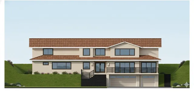 a front view of a house with windows