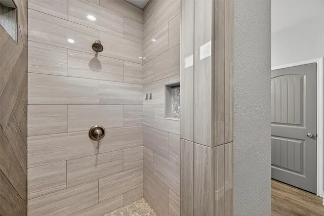 a bathroom with a shower
