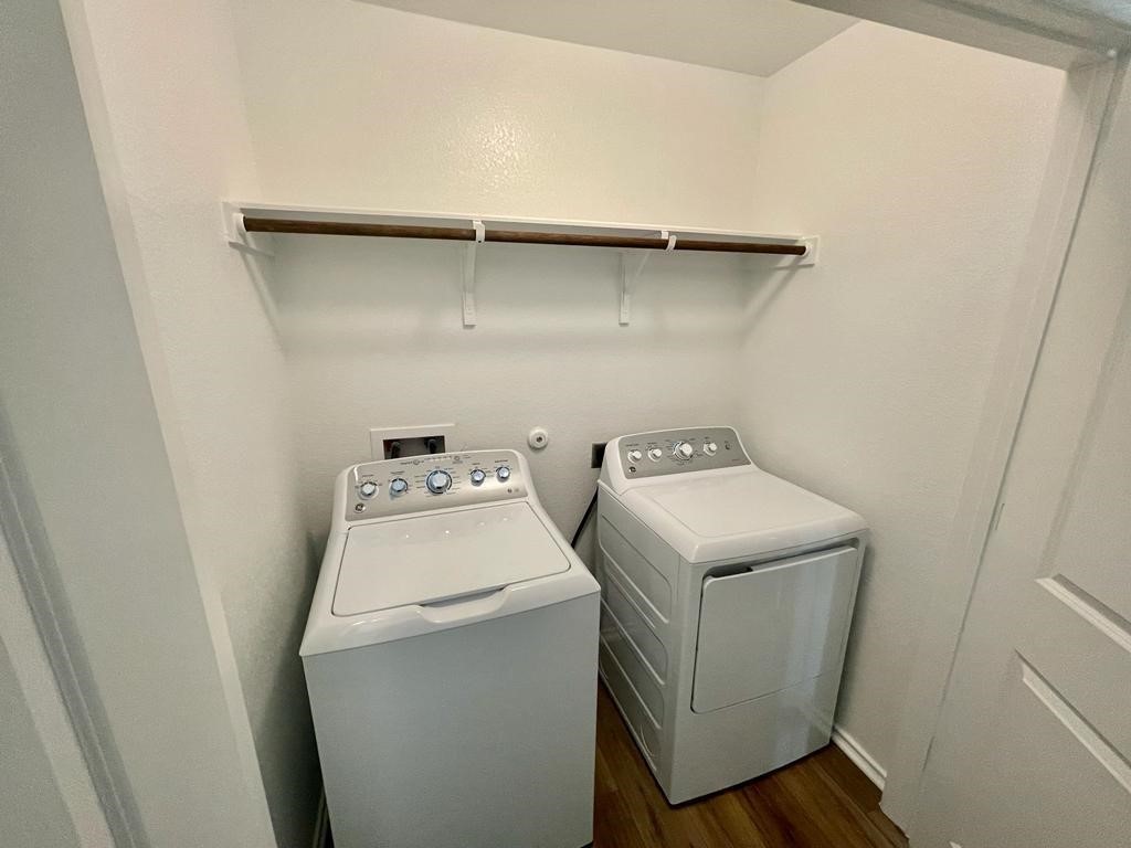 420 Perfect World Loop Jarrell, TX 76537 - Photo 14 of 17 a utility room with dryer and washer
