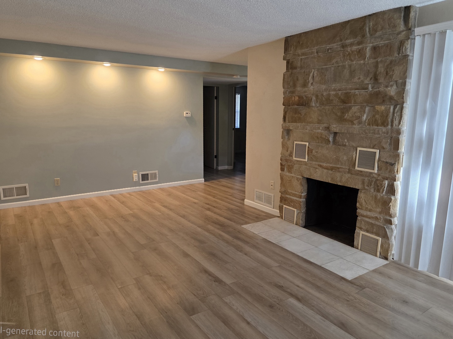 311 Maple Street Prophetstown, IL 61277 - Photo 3 of 9 a view of an empty room with a fireplace