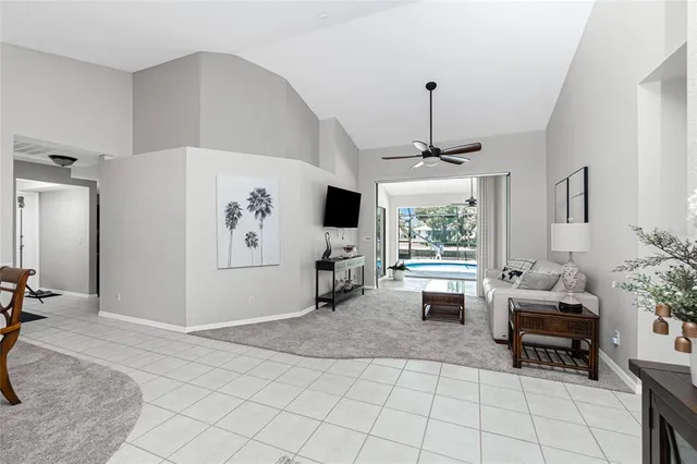 a living room with furniture and window