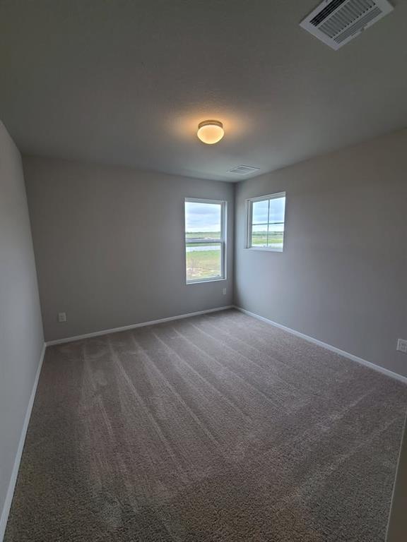 156 Huckleberry Lane Elgin, TX 78621 - Photo 9 of 16 A tranquil primary bedroom with plush carpeting offers serene outdoor views.