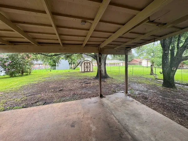 a view of backyard with a garden and plants