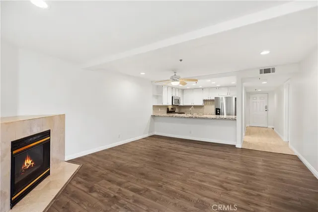 a living room with windows