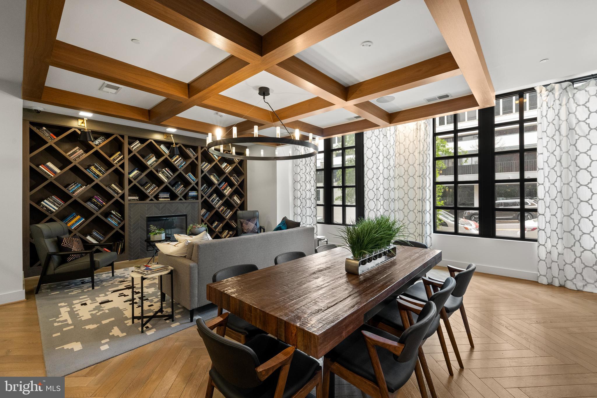 1411 Key Boulevard, Unit 304 Arlington, VA 22209 - Photo 45 of 57 a view of a dining room with furniture window and outside view