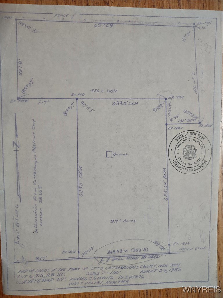 9190 Ball Road Otto, NY 14719 - Photo 19 of 20 Existing Survey