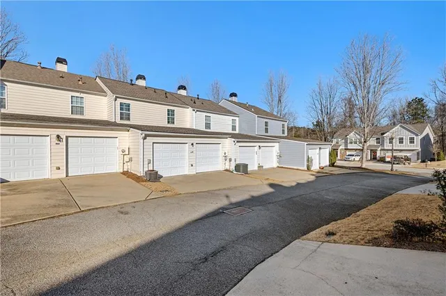a large white building with a large window