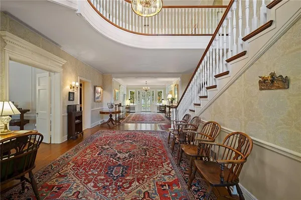 a living room with furniture