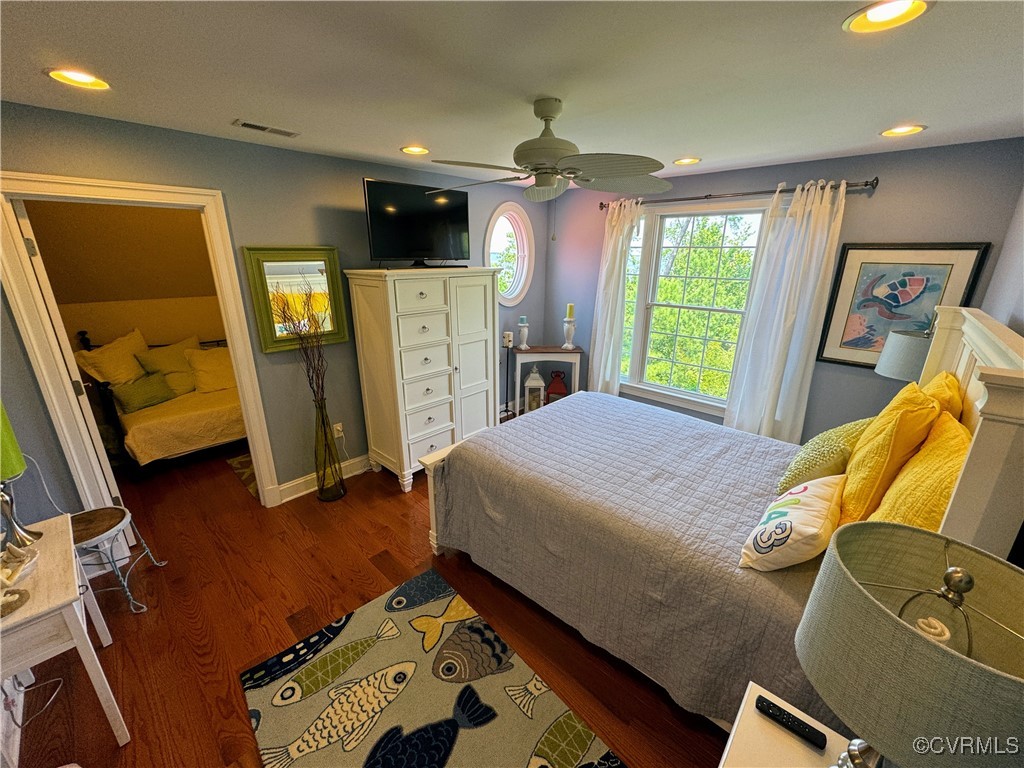 1388 South N End Road Deltaville, VA 23043 - Photo 30 of 50 3rd bedroom bedroom with hardwood, ceiling fan, wi