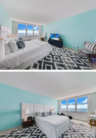 a bedroom with a bed and the view of bedroom