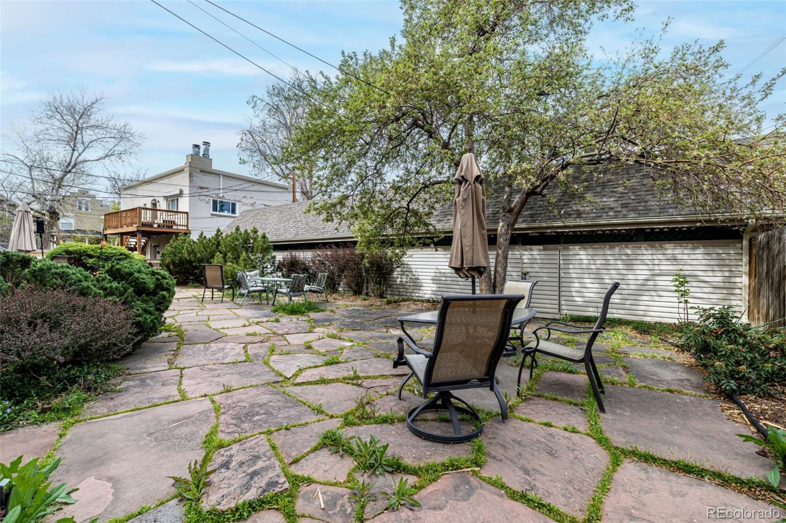 107 Pearl Street, Unit B Denver, CO 80203 - Photo 34 of 39 a view of a patio with table and chairs and potted plants