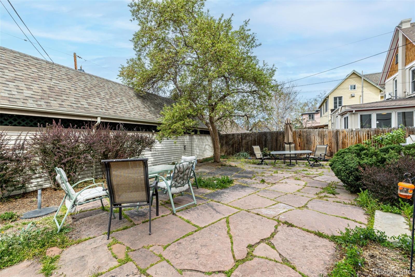 107 Pearl Street, Unit B Denver, CO 80203 - Photo 36 of 39 a view of a patio with table and chairs and potted plants