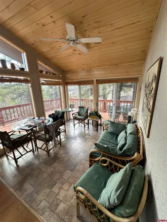 a living room with furniture