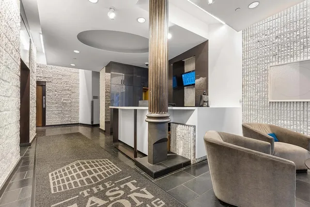 a city view with tall buildings