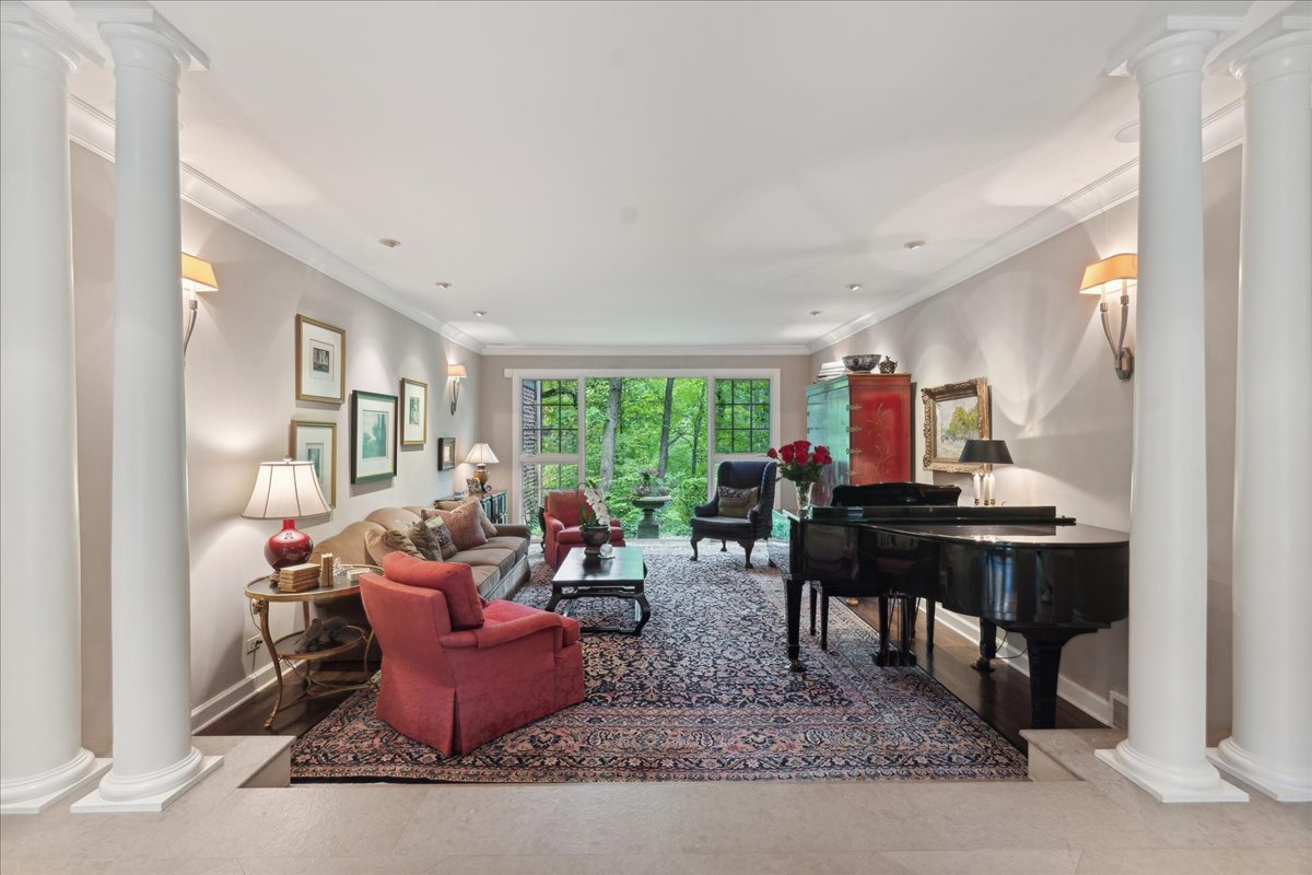1213 Turicum Road Lake Forest, IL 60045 - Photo 6 of 59 a living room with furniture and a large window