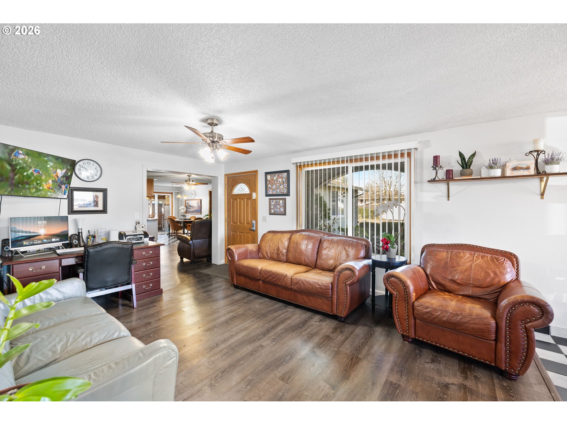 1480 Northeast Kane Drive Gresham, OR 97030 - Photo 7 of 46 a living room with furniture and a wooden floor