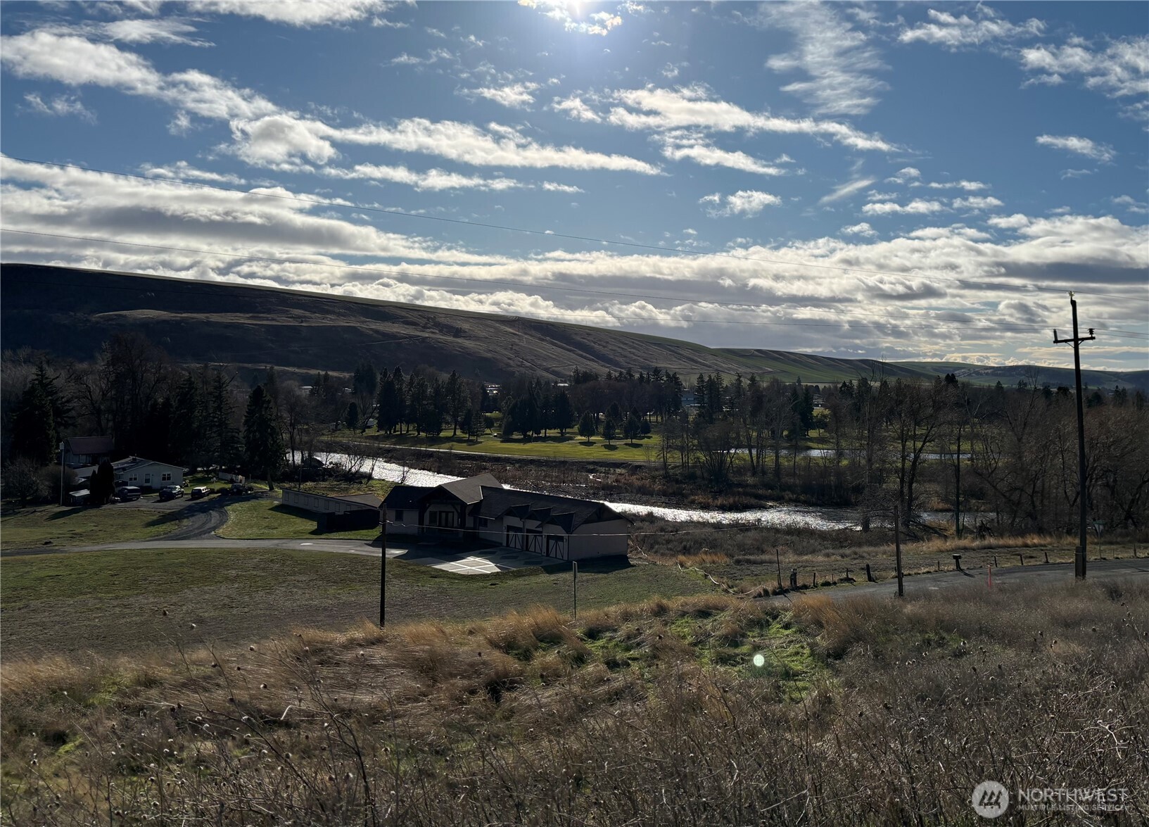 a view of a backyard