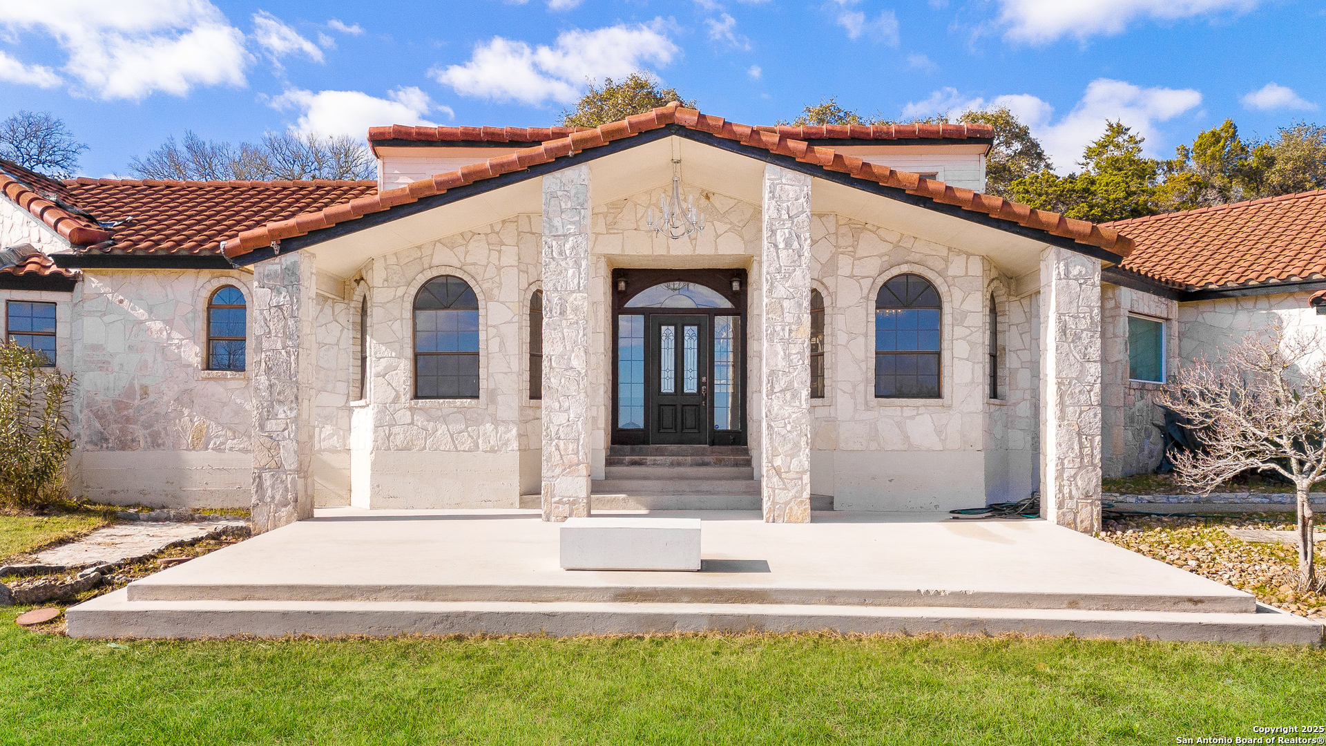 a front view of a house