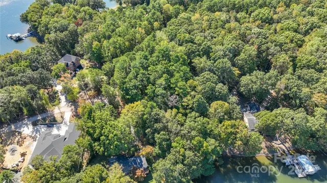 a view of a lake with a house
