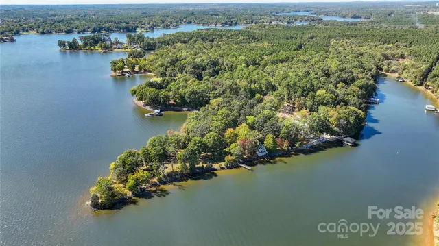 a view of a lake with a city