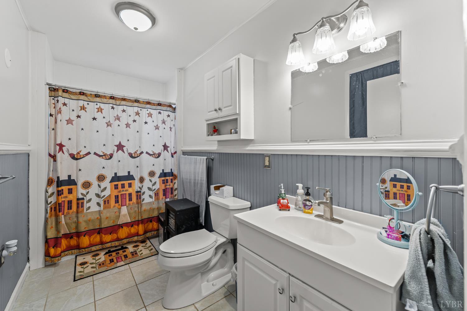 3169 Centerville Road Bedford, VA 24523 - Photo 22 of 25 a bathroom with a sink a toilet and shower curtain