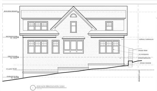 a view of a building from a house