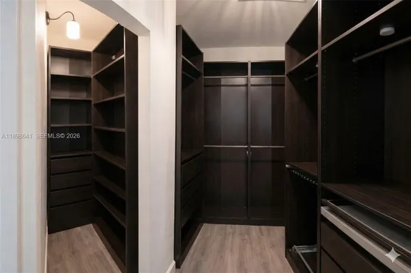 a close view of closet