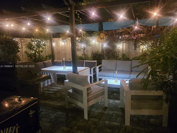a outdoor space with lots of tables and chairs