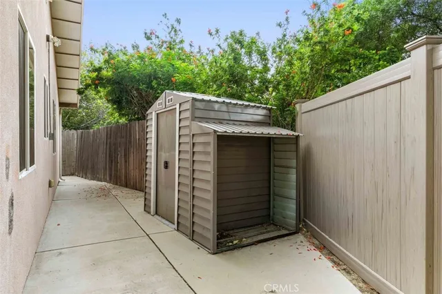 a view of wooden door