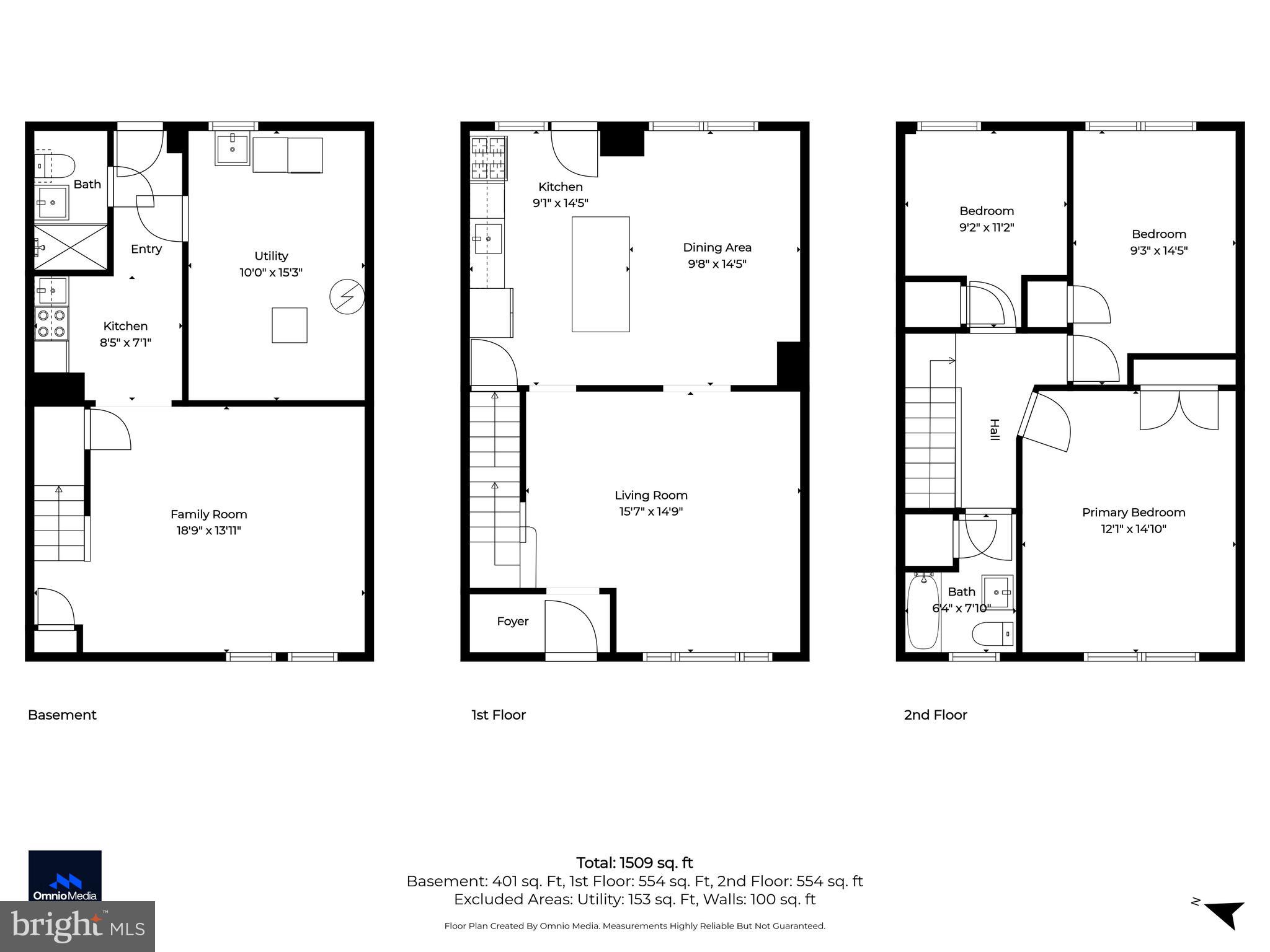 6467 Blenheim Road Baltimore, MD 21212 - Photo 58 of 61 Floor plan - all 3 levels