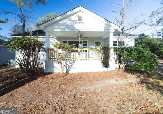 a view of a building with a outdoor space