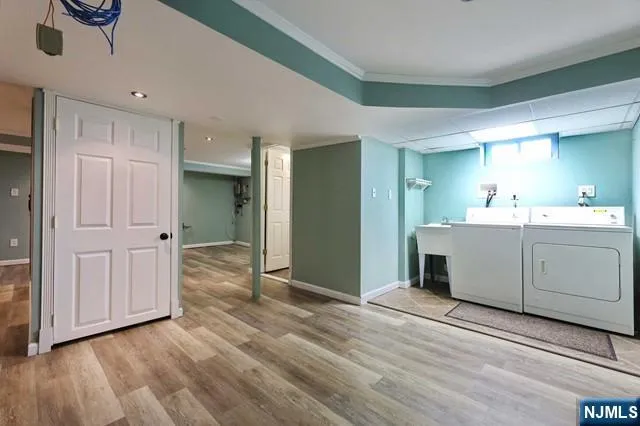 a view of a kitchen with closet area